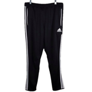 adidas Clima Cool Black High Rise Elastic Waist Pull On Tapered Leg Track Pant
